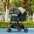 Load image into Gallery viewer, Dog Pram with Rain Cover Pet Stroller, Foldable Dog Pushchair for Small and Miniature Dogs, Cats - Khaki
