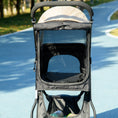 Load image into Gallery viewer, Dog Pram with Rain Cover Pet Stroller, Foldable Dog Pushchair for Small and Miniature Dogs, Cats - Khaki
