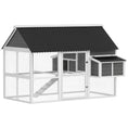 Load image into Gallery viewer, Chicken Coop with Run, Large Wooden Chicken House with 2 Nesting Boxes, 2 Roosting Bars, Ramp & Tray, Hen House Poultry Cage for 6-8 Chickens, 69" W x 84" x 59"
