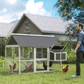 Load image into Gallery viewer, Chicken Coop with Run, Large Wooden Chicken House with 2 Nesting Boxes, 2 Roosting Bars, Ramp & Tray, Hen House Poultry Cage for 6-8 Chickens, 69" W x 84" x 59"
