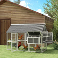 Load image into Gallery viewer, Chicken Coop with Run, Large Wooden Chicken House with 2 Nesting Boxes, 2 Roosting Bars, Ramp & Tray, Hen House Poultry Cage for 6-8 Chickens, 69" W x 84" x 59"
