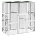 Load image into Gallery viewer, PawHut Outdoor Cat House Big Catio Wooden Feral Cat Shelter Enclosure with Large Spacious Interior, 6 High Ledges, Weather Protection Asphalt Roof, 71" L, White

