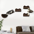 Load image into Gallery viewer, 4PCs Wall Mounted Cat Tree Cat Wall Shelves Furniture Climbing Shelf Set Kitten Activity Centre w/ Hammock, Scratching Post - Brown
