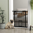 Load image into Gallery viewer, 30"H Tall Dog Gate, Pet Gate with Cat Door, Auto-Close Pressure-Mounted Steel Safety Gate Barrier, Double Locking for Doorways Hallways Stairs, Fits 29"-31.5"W, Black
