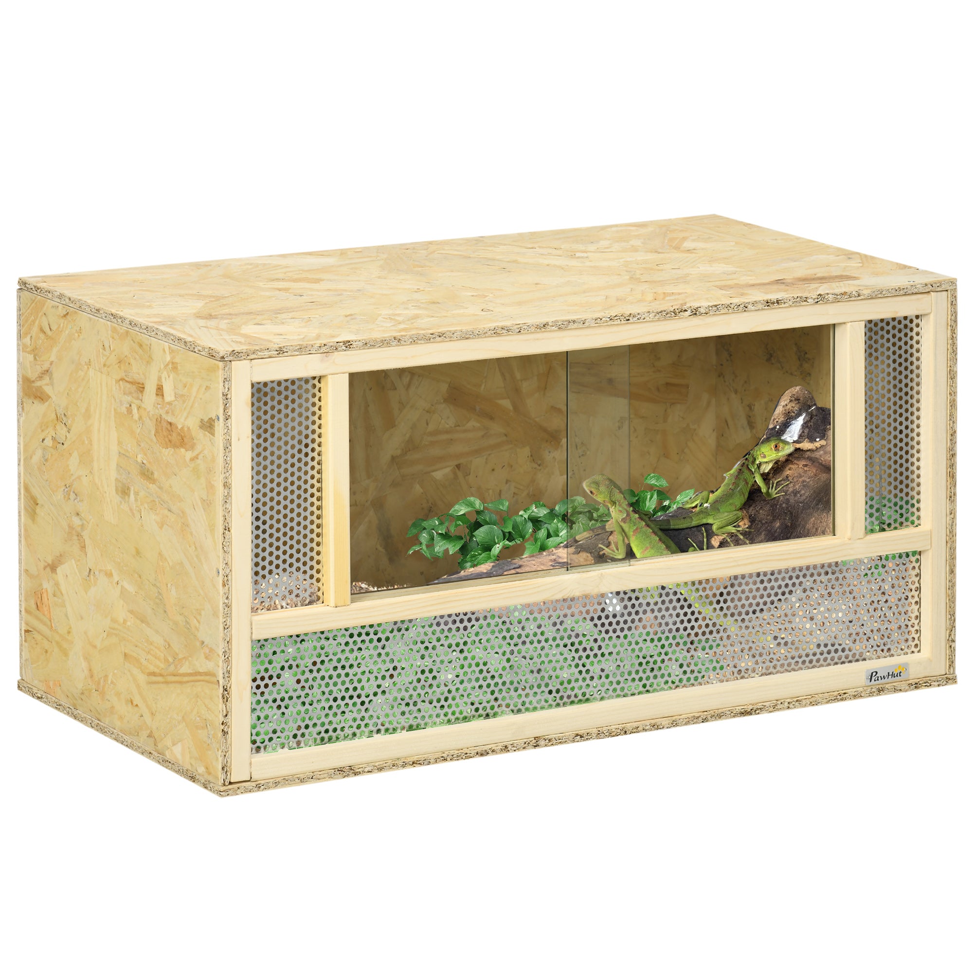 34 Gallon Reptile Terrarium, 31.5" x 16" x 16" Reptile Tank with Sliding Door,  Jumping Spider Enclosure for Chameleon, Lizard, Snake, Frog, Turtle