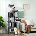 Charger l'image dans la visionneuse de la galerie, Cat Tree, 70" Multi-Level Cat Tower for Indoor with 2 Condos, 2 Plush Top Perches, Hammock, Platforms, Toy Balls, Sisal Scratching Posts and Board, Dark Grey
