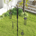 Load image into Gallery viewer, Bird Feeding Station Kit, Wild Bird Feeder Pole with 6 Hooks, 4 Hanging Feeders for Peanuts, Seed, Fat Balls, for Garden, Outdoor, Black
