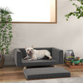 Load image into Gallery viewer, Dog Sofa Bed, Elevated Dog Couch for Medium and Small Dogs, with Soft Cushion, Removable and Washable Cover, Grey
