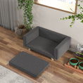 Load image into Gallery viewer, Dog Sofa Bed, Elevated Dog Couch for Medium and Small Dogs, with Soft Cushion, Removable and Washable Cover, Grey
