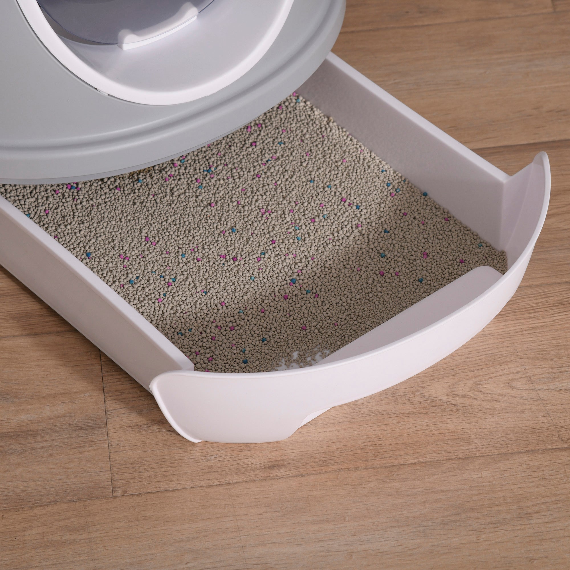 Pawhut Covered Cat Litter Box With Lid, Scoop & Portable Odor