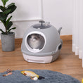 Load image into Gallery viewer, Enclosed Cat Litter Box, Covered Litter Box with Lid and Scoop, Cat Box Enclosure with Pull-out Drawer Type, Front Door and Skylight, Easy to Clean, Grey
