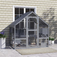 Load image into Gallery viewer, Catio Outdoor Cat Enclosure, Large Kitten House with Waterproof Cover, 2 Resting Boxes, 4 Platforms, Bridge, Wooden Cat Cage Outdoor for 2-4 Kittens, 73" x 55" x 74", Grey
