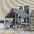 Load image into Gallery viewer, Catio Outdoor Cat Enclosure, Large Kitten House with Waterproof Cover, 2 Resting Boxes, 4 Platforms, Bridge, Wooden Cat Cage Outdoor for 2-4 Kittens, 73" x 55" x 74", Grey

