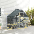 Load image into Gallery viewer, Catio Outdoor Cat Enclosure, Large Kitten House with Waterproof Cover, 2 Resting Boxes, 4 Platforms, Bridge, Wooden Cat Cage Outdoor for 2-4 Kittens, 73" x 55" x 74", Grey
