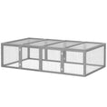 Load image into Gallery viewer, Rabbit Run Wooden Rabbit Hutch Cage 6ft with Wire Mesh, Openable Roof, Play Space for Outdoor, 181 x 100 x 48 cm, Grey
