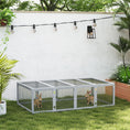 Load image into Gallery viewer, Rabbit Run Wooden Rabbit Hutch Cage 6ft with Wire Mesh, Openable Roof, Play Space for Outdoor, 181 x 100 x 48 cm, Grey
