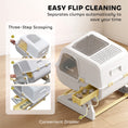 Load image into Gallery viewer, Cat Litter Box with Lid, Enclosed Cat Litter Box with Deodorization Bag & Drawer Pan, High Sides & Flip-to-Clean, Multi-Entry Design, Odor Control, Yellow
