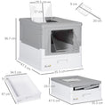 Load image into Gallery viewer, Cat Litter Tray with Hood Enclosed Cat Litter Box Pet Toilet w/ Lid, Scoop, Front Entry, 47.5 x 35.5 x 36.7cm - Grey
