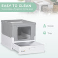 Load image into Gallery viewer, PawHut Fully Enclosed Cat Litter Box with Scoop, Hooded Cat Litter House with Drawer Type Tray, Foldable Smell Proof Cat Potty with Front Entry, Top Exit, Portable Pet Toilet with Large Space, Gray
