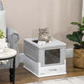 Load image into Gallery viewer, PawHut Fully Enclosed Cat Litter Box with Scoop, Hooded Cat Litter House with Drawer Type Tray, Foldable Smell Proof Cat Potty with Front Entry, Top Exit, Portable Pet Toilet with Large Space, Gray
