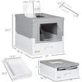 Load image into Gallery viewer, PawHut Fully Enclosed Cat Litter Box with Scoop, Hooded Cat Litter House with Drawer Type Tray, Foldable Smell Proof Cat Potty with Front Entry, Top Exit, Portable Pet Toilet with Large Space, Gray
