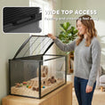 Load image into Gallery viewer, Hamster Cage Steel Frame Chewproof, Large Rat Cage with Openable Top, Deep Burrow, Transparent Small Animal Habitat for Dwarf Syrian Hamster, Gerbil, Rats, 105L x 51W x 53H cm
