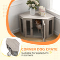 Gallery viewerに画像を読み込む, 41" Dog Crate Furniture, Corner Dog Crate End Table for Medium and Small Dogs, Indoor Dog Cage with Cushion, Door, Lock, Grey
