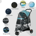 Load image into Gallery viewer, Dog Pram with Rain Cover Pet Stroller, Foldable Dog Pushchair for Small and Miniature Dogs, Cats - Dark Green

