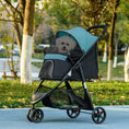 Load image into Gallery viewer, Dog Pram with Rain Cover Pet Stroller, Foldable Dog Pushchair for Small and Miniature Dogs, Cats - Dark Green
