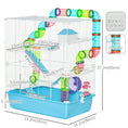 Load image into Gallery viewer, Hamster Cage, Large Small Animal House, 5-Level Guinea Pig Cage Gerbil Haven, Tunnel Tube System, with Water Bottle, Exercise Wheel, Food Dish, Ramps, Light Blue
