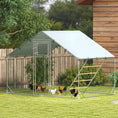 Load image into Gallery viewer, Walk-in Chicken Run, Galvanised Chicken Coop with Water-Resistant and UV-Resistant Cover, Feeding Door, Hanging Feeder, Perch, Hen Poultry House, for 6-8 Chickens, Ducks, Rabbits, Geese
