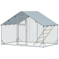 Load image into Gallery viewer, Walk-in Chicken Run, Galvanised Chicken Coop with Water-Resistant and UV-Resistant Cover, Feeding Door, Hanging Feeder, Perch, Hen Poultry House, for 6-8 Chickens, Ducks, Rabbits, Geese
