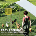 Load image into Gallery viewer, Chicken Run, Large Metal Chicken Coop with Feeding Door, Waterproof & UV-Resistant Cover, Hanging Feeder, Perch, Poultry Cage for Outdoor, Backyard, Farm, for 6-8 Chickens
