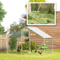 Load image into Gallery viewer, Walk-in Chicken Run, Galvanised Chicken Coop with Water-Resistant and UV-Resistant Cover, Feeding Door, Hanging Feeder, Perch, Hen Poultry House, for 6-8 Chickens, Ducks, Rabbits, Geese

