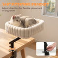 Load image into Gallery viewer, Cat Desk Bed, 360° Rotatable Raised Cat House for Desk and Window, Soft Kitten Hammock with Hanging Ball, Adjustable Clamp for Indoor Kittens, White

