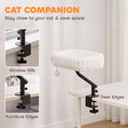 Load image into Gallery viewer, Cat Desk Bed, 360° Rotatable Raised Cat House for Desk and Window, Soft Kitten Hammock with Hanging Ball, Adjustable Clamp for Indoor Kittens, White
