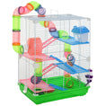 Load image into Gallery viewer, 5 Tier Hamster Cage, Gerbil Cage with Tube Exercise Wheels, Tunnel, Water Bottle, Dishes, 58H x 46L x 30Wcm, Green
