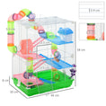 Load image into Gallery viewer, 5 Tier Hamster Cage, Gerbil Cage with Tube Exercise Wheels, Tunnel, Water Bottle, Dishes, 58H x 46L x 30Wcm, Green

