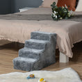 Load image into Gallery viewer, Dog Steps for Sofa, 4 Steps Dog Stairs, Pet Stairs, with Washable Plush Cover, for Small Breeds, Cats - Light Grey
