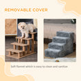 Load image into Gallery viewer, Dog Steps for Sofa, 4 Steps Dog Stairs, Pet Stairs, with Washable Plush Cover, for Small Breeds, Cats - Light Grey
