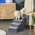 Load image into Gallery viewer, Dog Steps for Sofa, 4 Steps Dog Stairs, Pet Stairs, with Washable Plush Cover, for Small Breeds, Cats - Light Grey
