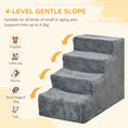 Load image into Gallery viewer, Dog Steps for Sofa, 4 Steps Dog Stairs, Pet Stairs, with Washable Plush Cover, for Small Breeds, Cats - Light Grey
