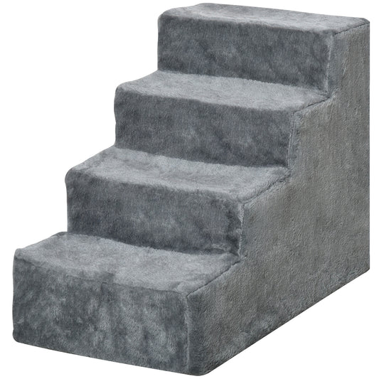 Pet Steps Ladder for Cats and Dogs, Pet Stairs, Ladder for Climbing on Bed, Sofa with Removable Cover, Light Grey