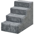 Load image into Gallery viewer, Dog Steps for Sofa, 4 Steps Dog Stairs, Pet Stairs, with Washable Plush Cover, for Small Breeds, Cats - Light Grey
