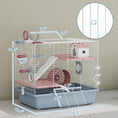 Load image into Gallery viewer, Hamster Cage, 3-Tier Gerbil Cage with Exercise Wheel, Food Bowl, Water Bottle, House, Tunnels, Ramps, Small Animal Habitat for Dwarf Hamster, Blue
