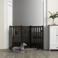 Load image into Gallery viewer, 31.5"H Foldable Dog Gate with Door, 3 Panels Freestanding Pet Gate Barriers Indoor with Support Feet, Puppy Fence for Small Medium Dogs, Black
