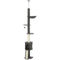 Load image into Gallery viewer, Floor to Ceiling Cat Tree, 5-Tier Cat Tower Adjustable Height 87"-94.5" with Sisal Scratching Post, Condo, Hammock, Ramp, Perches, Climbing Activity Center for Indoor Kitten
