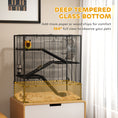 Load image into Gallery viewer, PawHut Large Hamster Cage with Deep Tempered Glass Bottom, 4 Tiers Hamster Tank with Running Wheel, Hut, Water Bottle, Dish, Rat Cage for Syrian, Dwarf, Gerbils, Mouse, 31" x 19" x 31.5", Black
