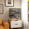 Load image into Gallery viewer, PawHut Large Hamster Cage with Deep Tempered Glass Bottom, 4 Tiers Hamster Tank with Running Wheel, Hut, Water Bottle, Dish, Rat Cage for Syrian, Dwarf, Gerbils, Mouse, 31" x 19" x 31.5", Black
