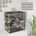 Load image into Gallery viewer, PawHut Large Hamster Cage with Deep Tempered Glass Bottom, 4 Tiers Hamster Tank with Running Wheel, Hut, Water Bottle, Dish, Rat Cage for Syrian, Dwarf, Gerbils, Mouse, 31" x 19" x 31.5", Black
